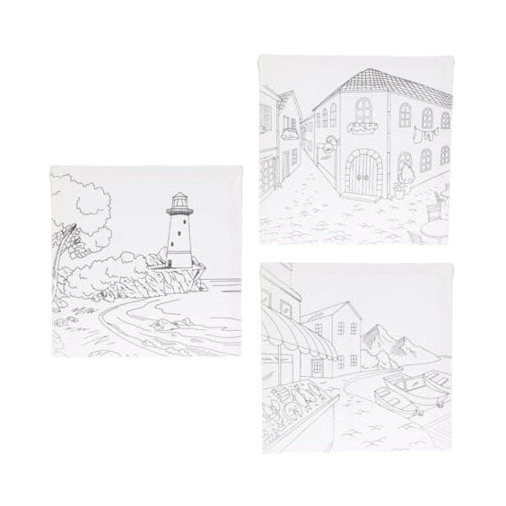 Painting set with canvas, 12 pieces.