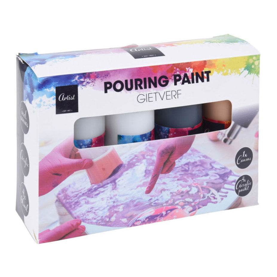 Pouring acyrlverf, 4 colors