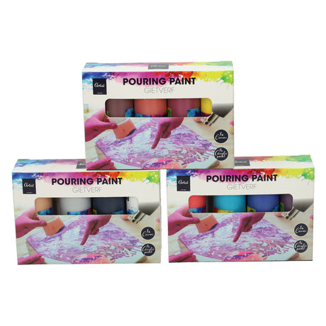 Gießen Acrylfarben, 4 Farben