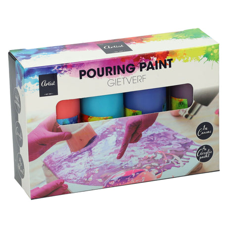 Gießen Acrylfarben, 4 Farben