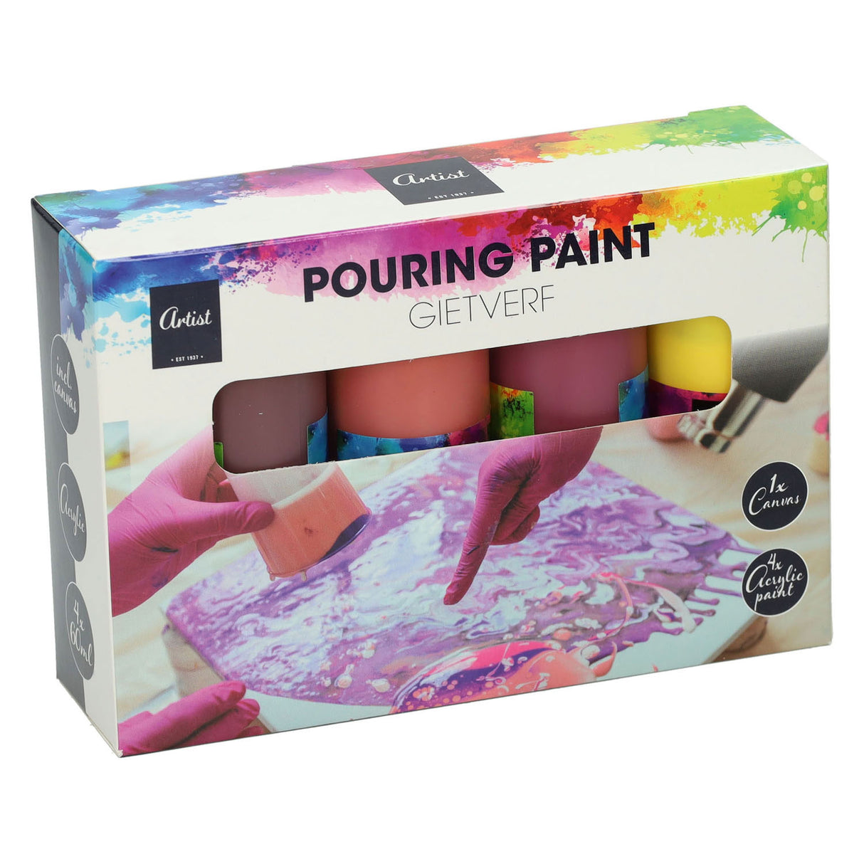 Gießen Acrylfarben, 4 Farben