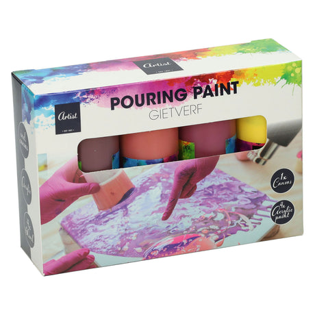 Gießen Acrylfarben, 4 Farben