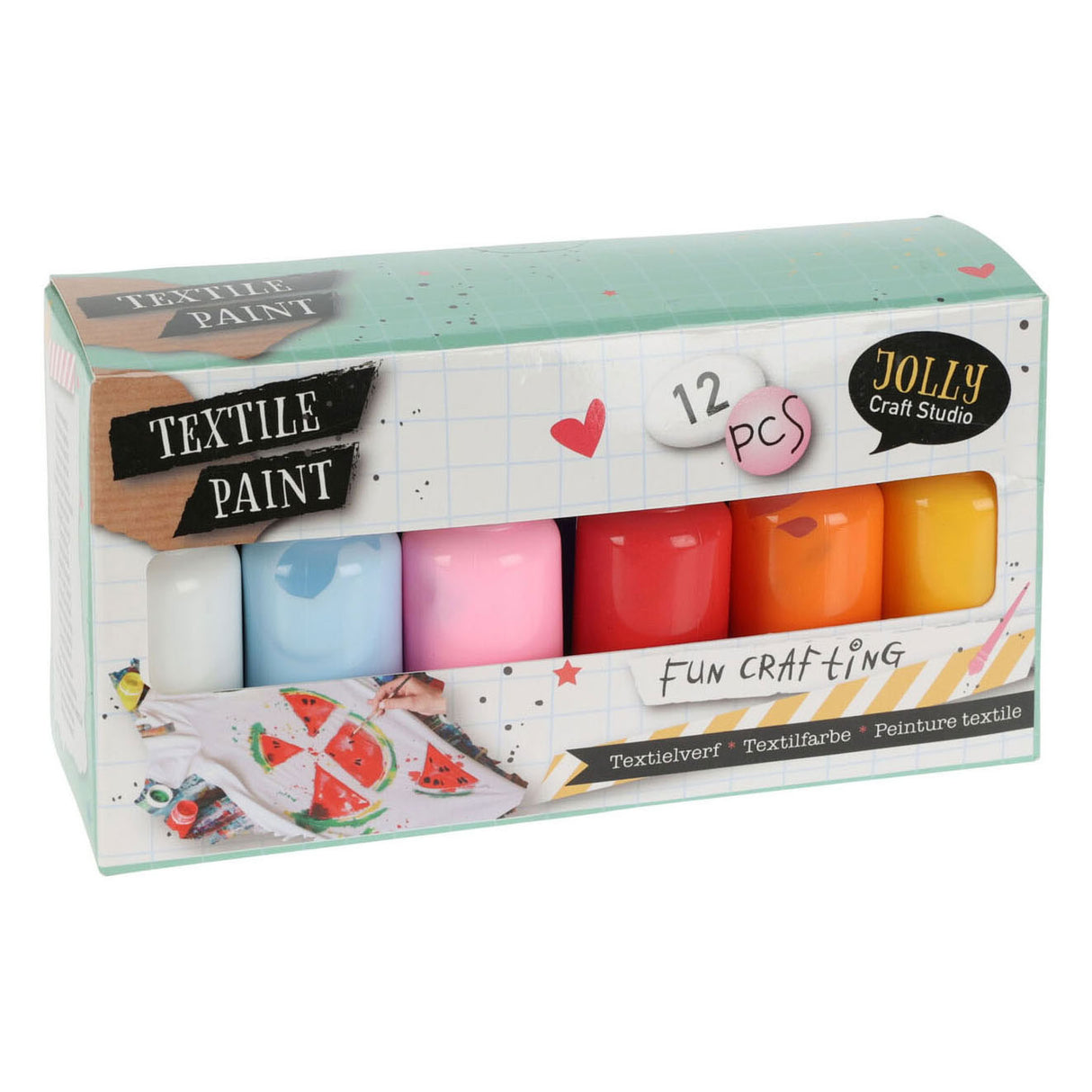 Peinture textile, ensemble de 12 couleurs