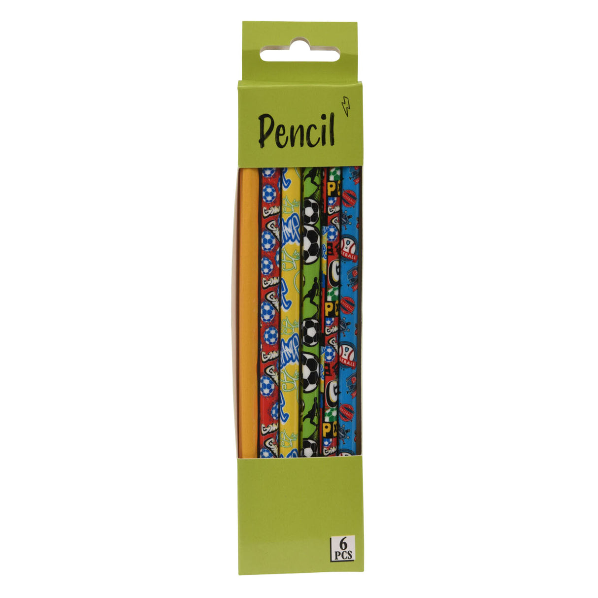 Gray HB pencils sport, 6 pcs.