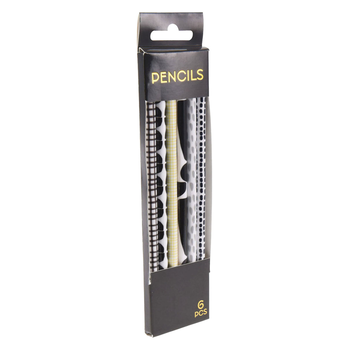 Gray hb pencils black and white, 6 pcs.