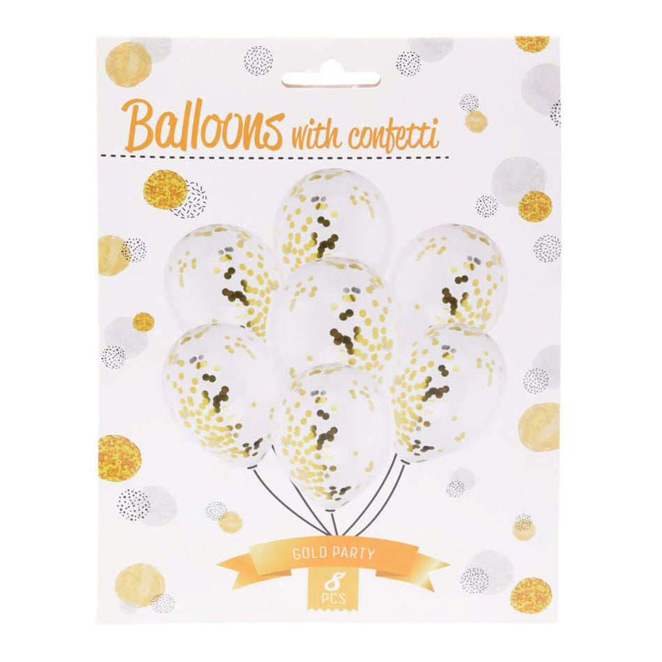 Ballons avec confettis dorés