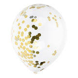 Balloons with golden confetti