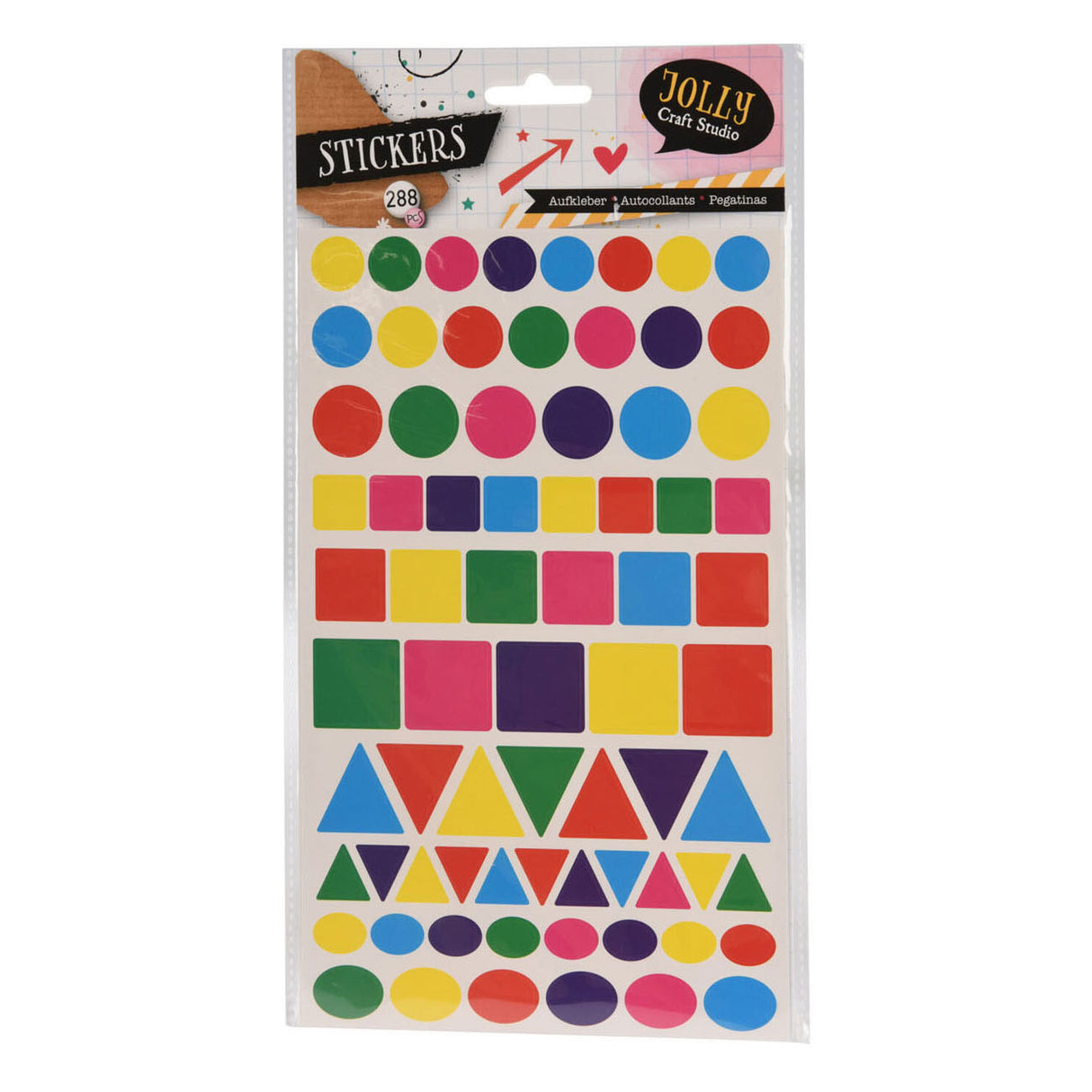 Stickers geometric shapes, 288pcs.