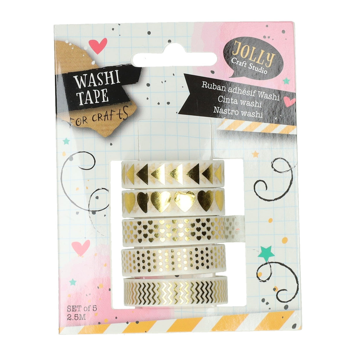 Tape Washi Pabeier, Set vu 5