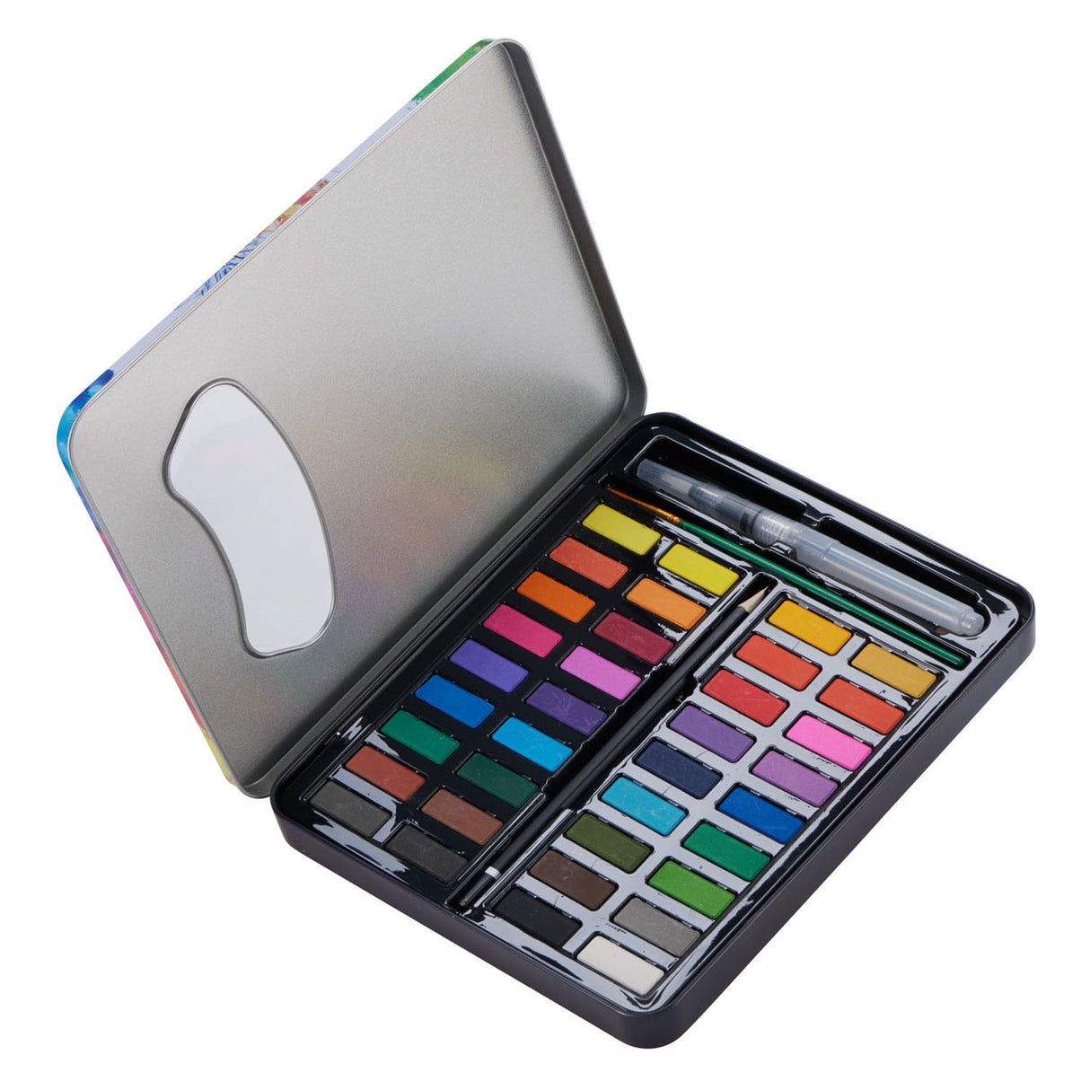 Conjunto aquarela com pincel, 36 cores