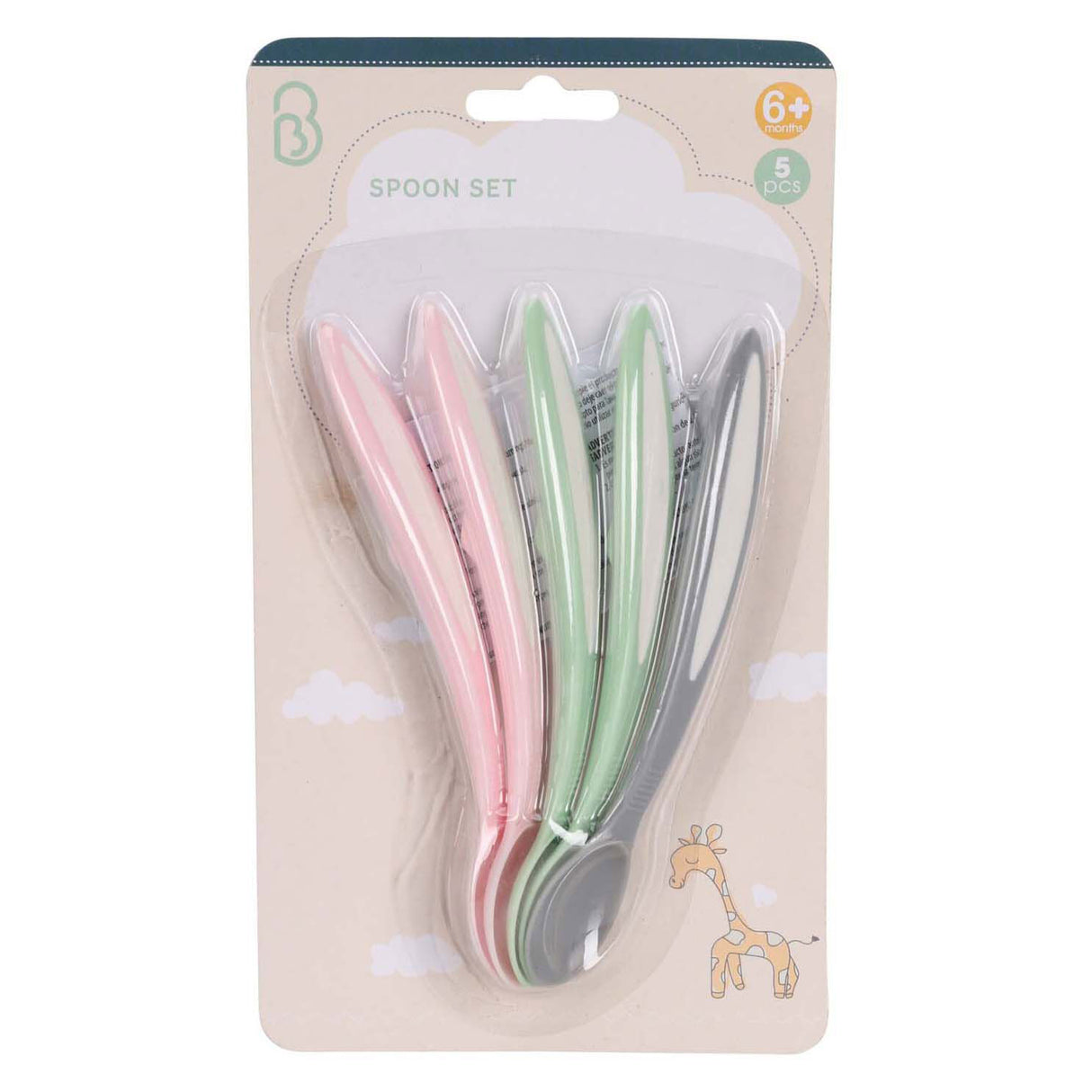 Set of baby spoons pastel, 5 pcs.