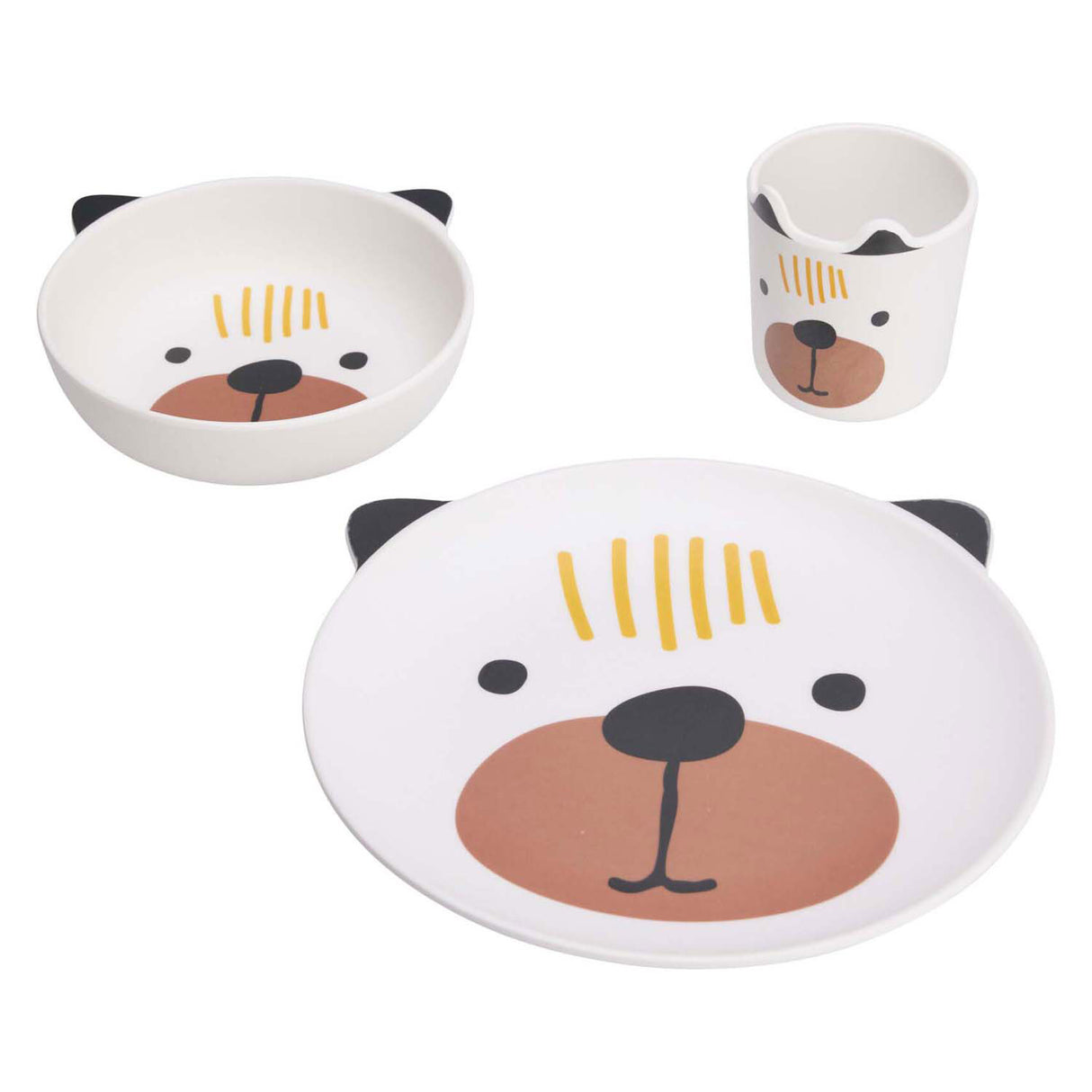 Children's tableware set melamine - dog, 3 pieces.