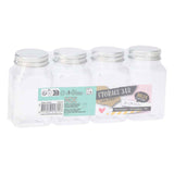 Plastic storage jars with lid, 4 pcs.