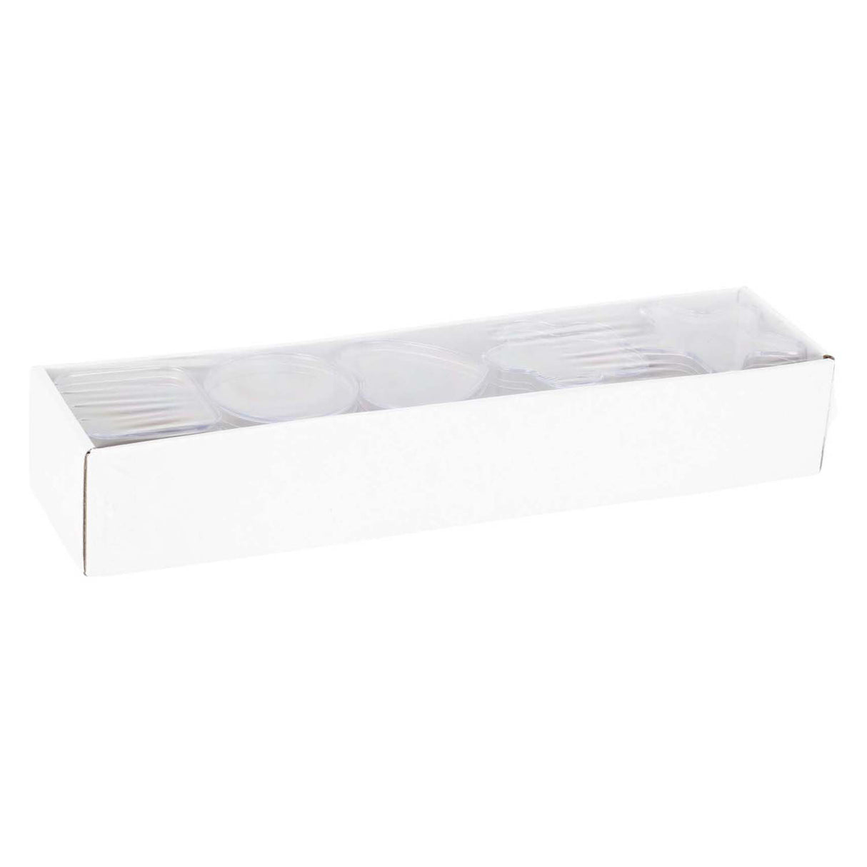 Transparent storage box shapes, 5 pcs.