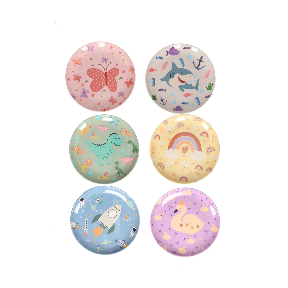 Borden set van melamine 21cm - 12st.