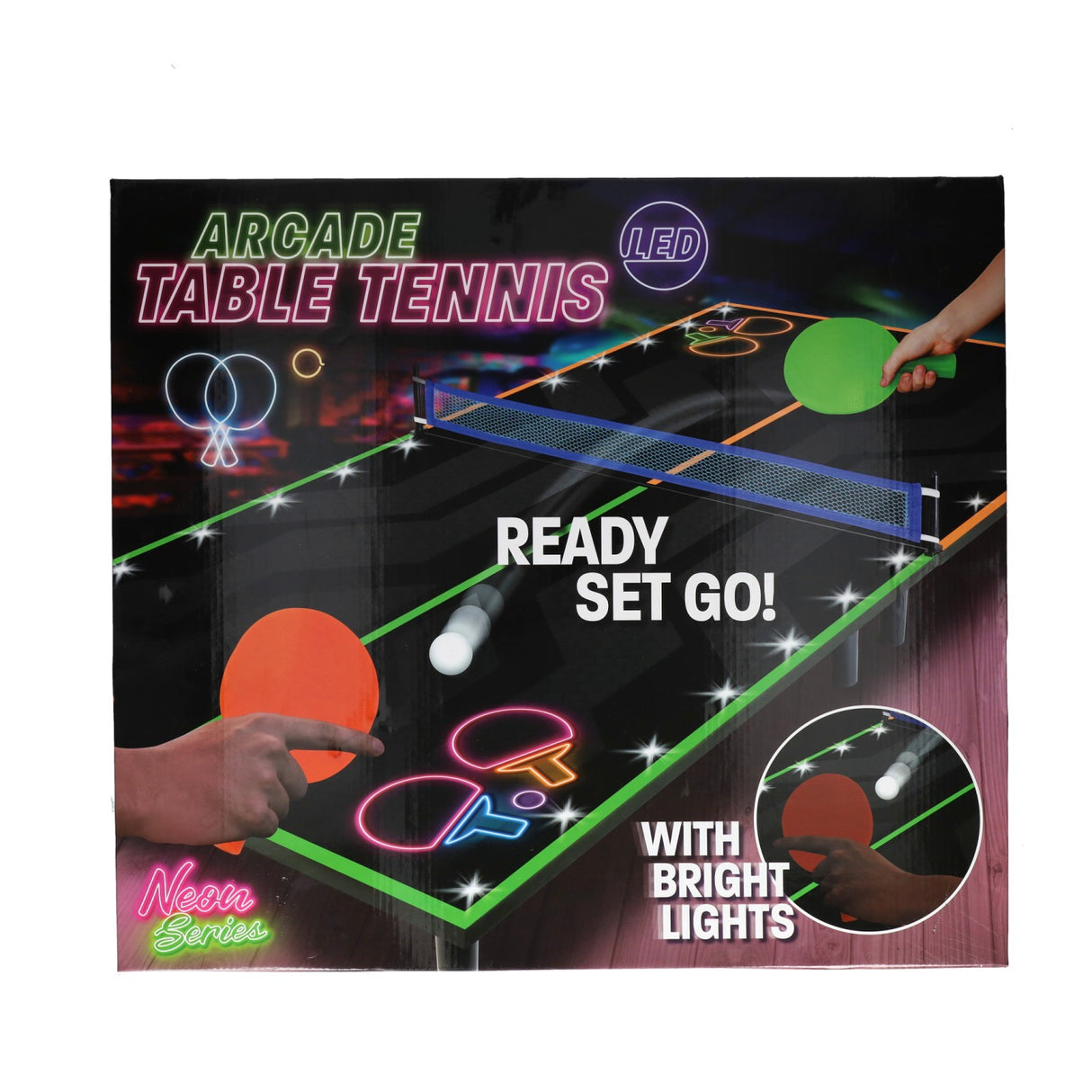 Table tennis table 100x50cm with 2 bats and 2 balls