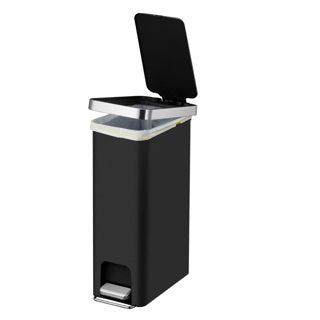 Lixeira com pedal Eko hana 40l preto slim