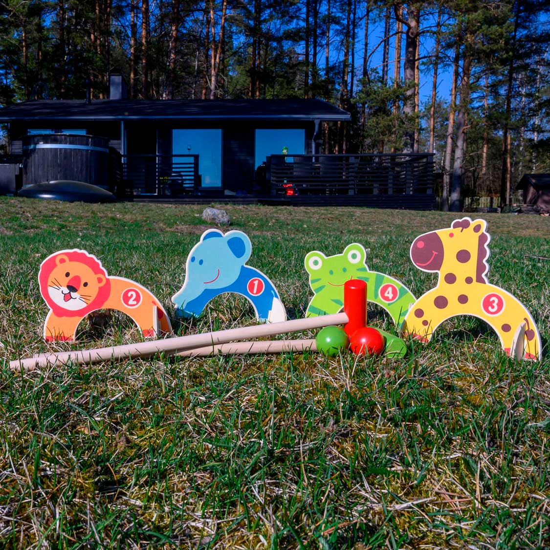 Tactic wooden animal croquet set
