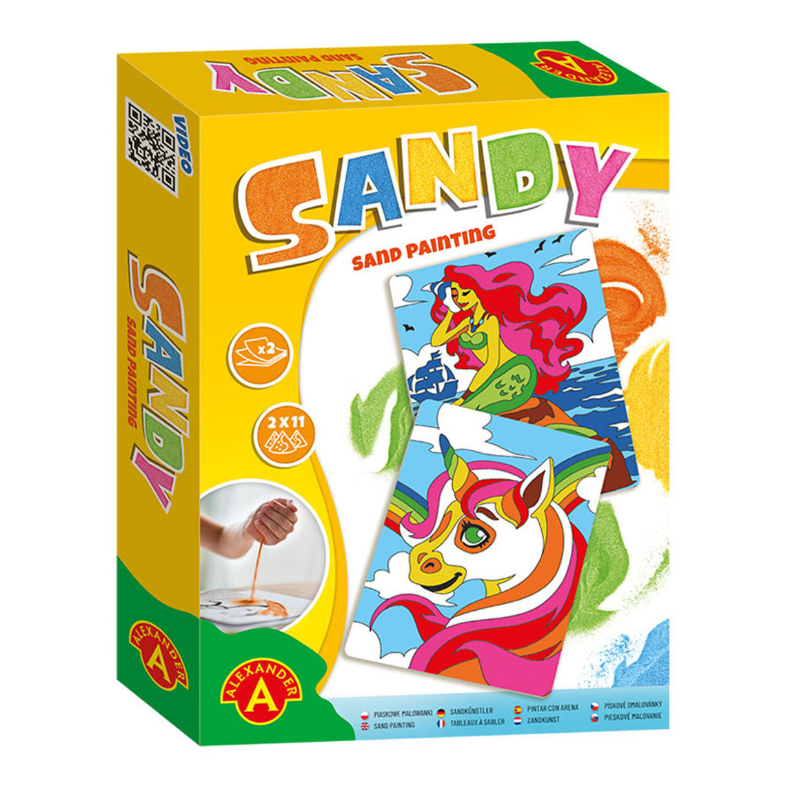 Sandy Sand Molerei Unicorn a Mermaid