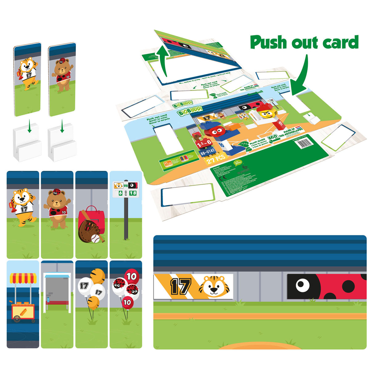 Biobuddi baseball building set - 27 pcs.