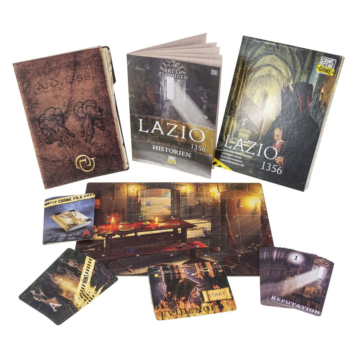 Tactic crime scene lazio 1356 – board game – crime game – historical mystery in a monastery – in-depth investigation and deduction – crime scene series – game storm studio -1 or more players – from 18 years