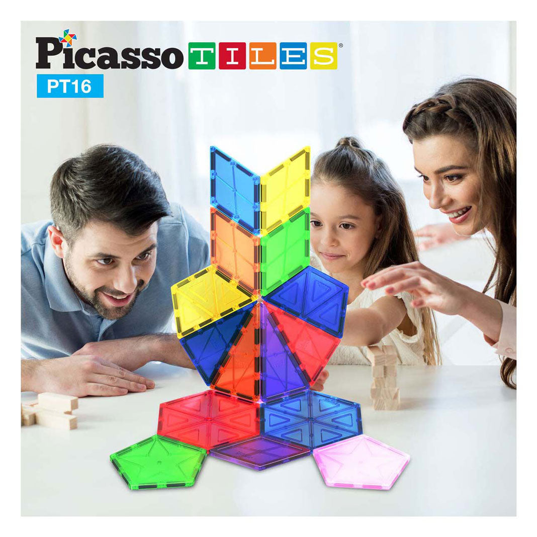 Selecta picassotiles geometry - magnetic building tiles, 16 pcs.