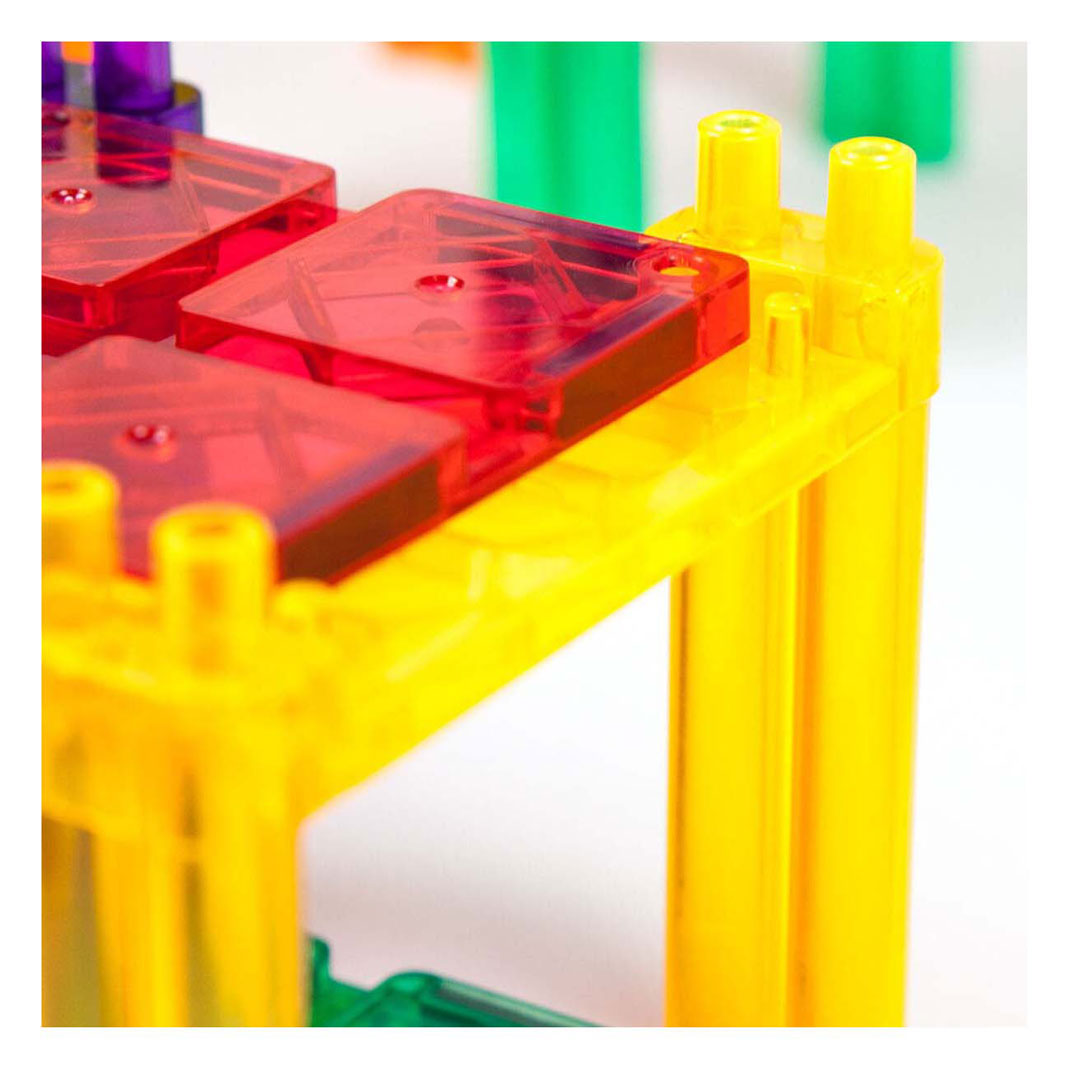 Picasso tiles tactic - construction toys - magnetic tiles - magnetic tiles - race track - stem toys - magnetic race track with 2 LED cars - 50 pieces - from 3 years