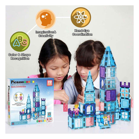 Selecta picassotiles Winterthema – magnetische Bauplättchen, 72 Stk.