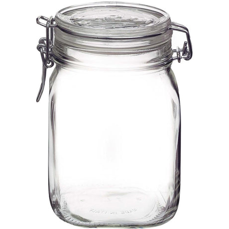 Rocco bormioli clamp pot square 1.0ltr fido pack of 6 pcs