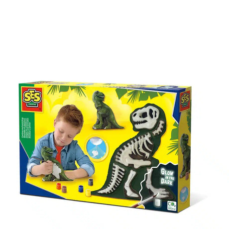 Ses Goss a Molerei - Glow am donkel Dino Skelett