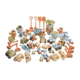 Dantoy sand play set with vehicles, 62 pieces.
