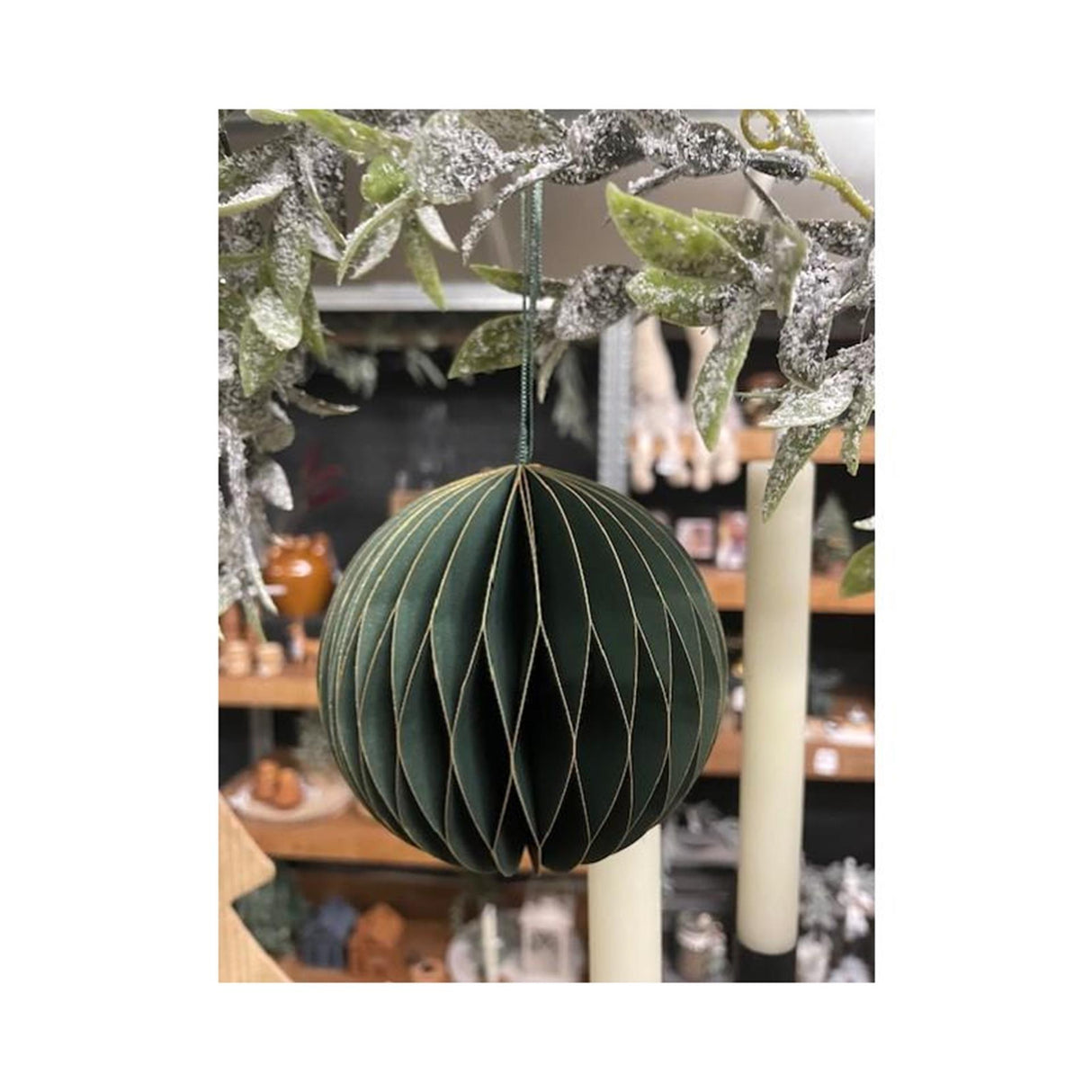 HBx Natural Living Weihnachtskugelpapier10cm grün