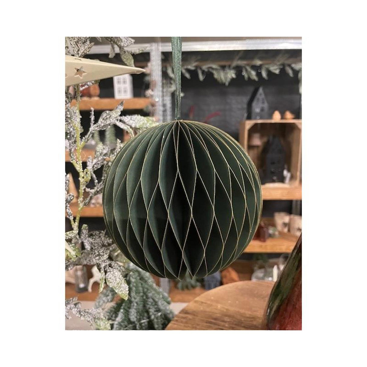 HBx natural living julkulspapper 15cm grönt