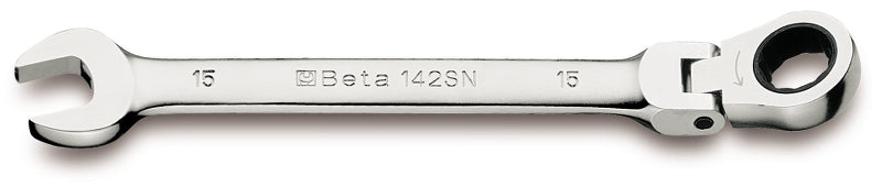 Beta reversible ratcheting combination wrench with hinged joint 142sn 8 - 001420208