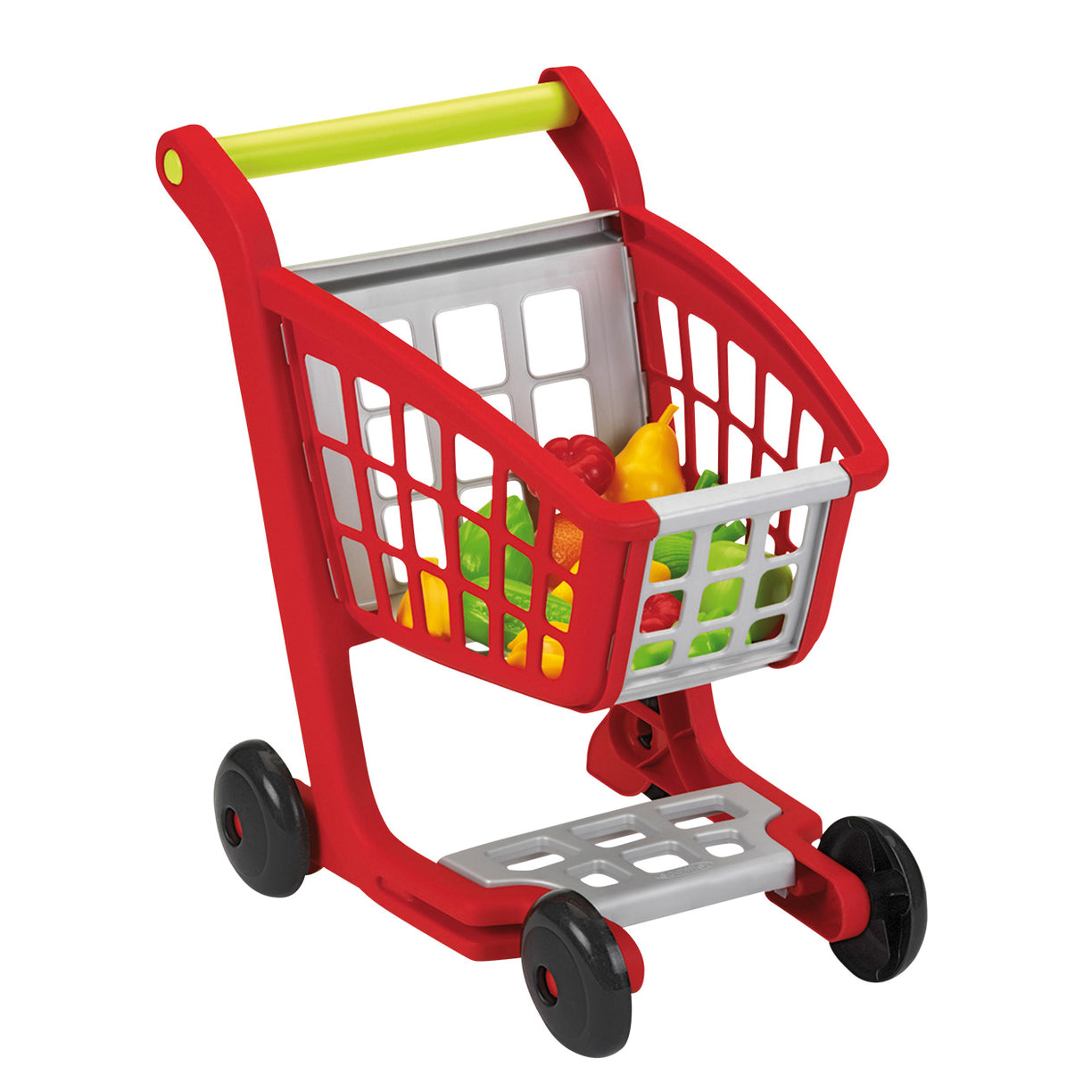 Ecoiffier 100% chief shopping cart with groceries