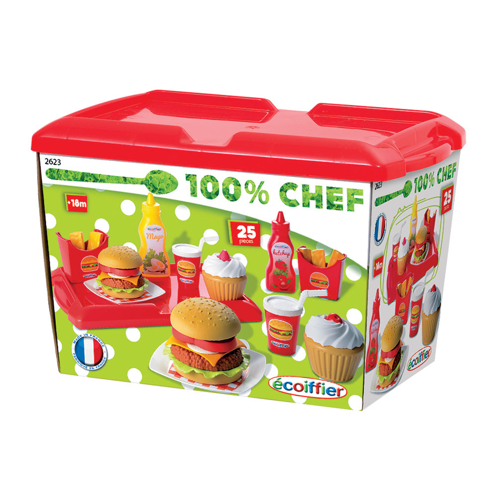 Den Ecoiffier 100% Chef Hamburger setzen 25dlg.