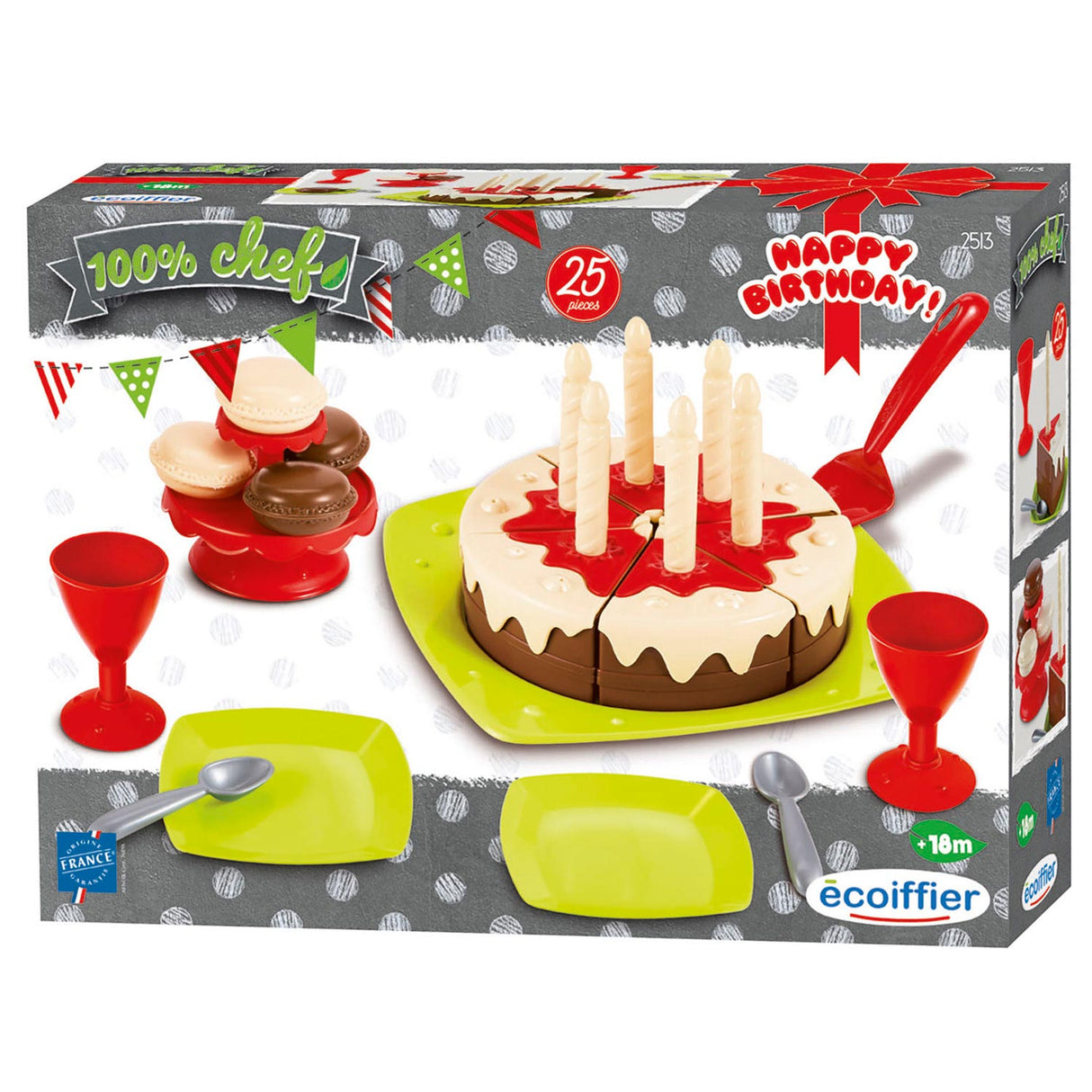 Ecoiffier 100% Chef Birthday Cake con platos