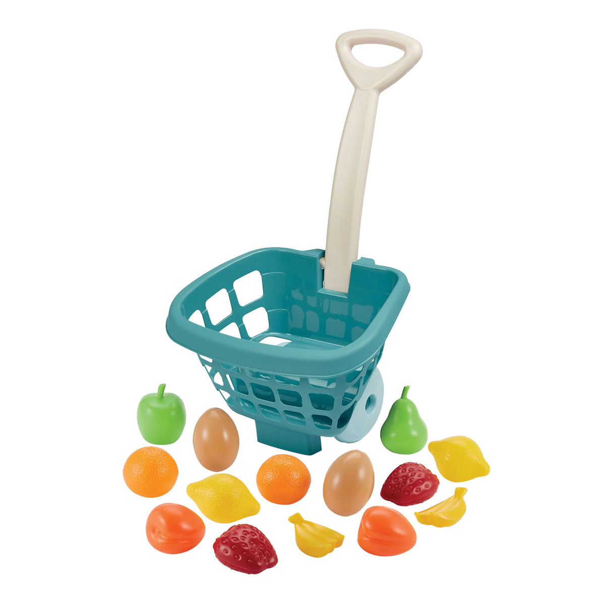 Ecoiffier Winkeltrolley avec des fruits, 14dlg.