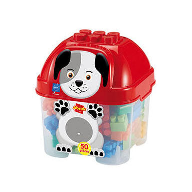 Abrick building blocks dog in storage box, 50dlg.