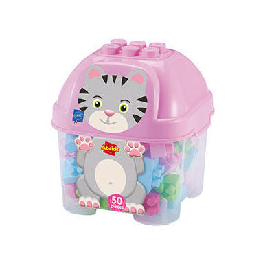 Abrick Building Blocks Cat in Storage Box, 50dlg.