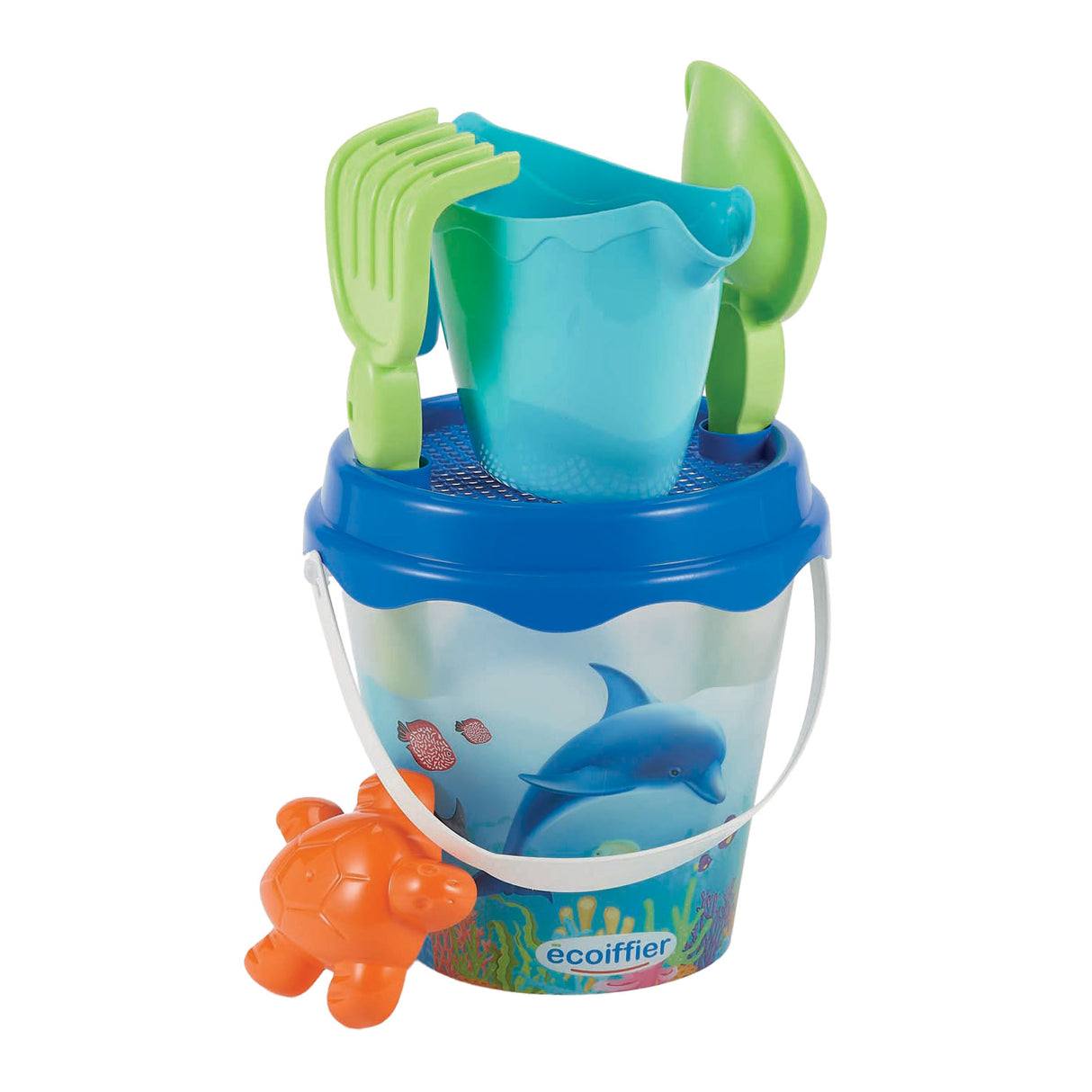 Ecoiffier bucket set dolphin with accessories, 6dlg.