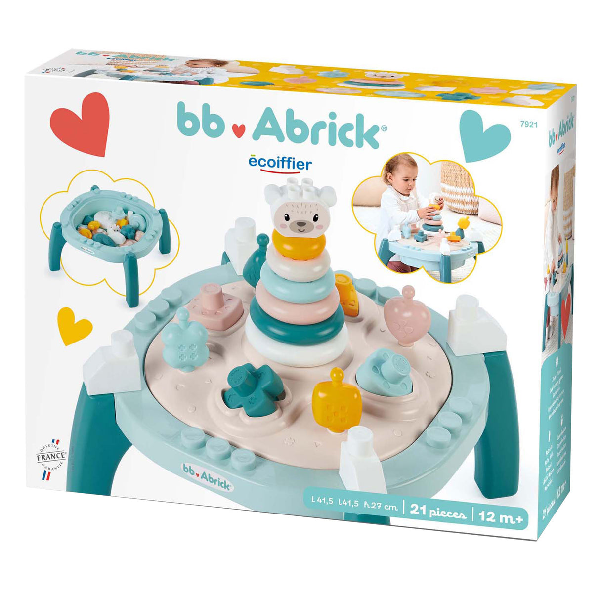 Ecoiffier Abrick Baby My first activity table, 21dlg.