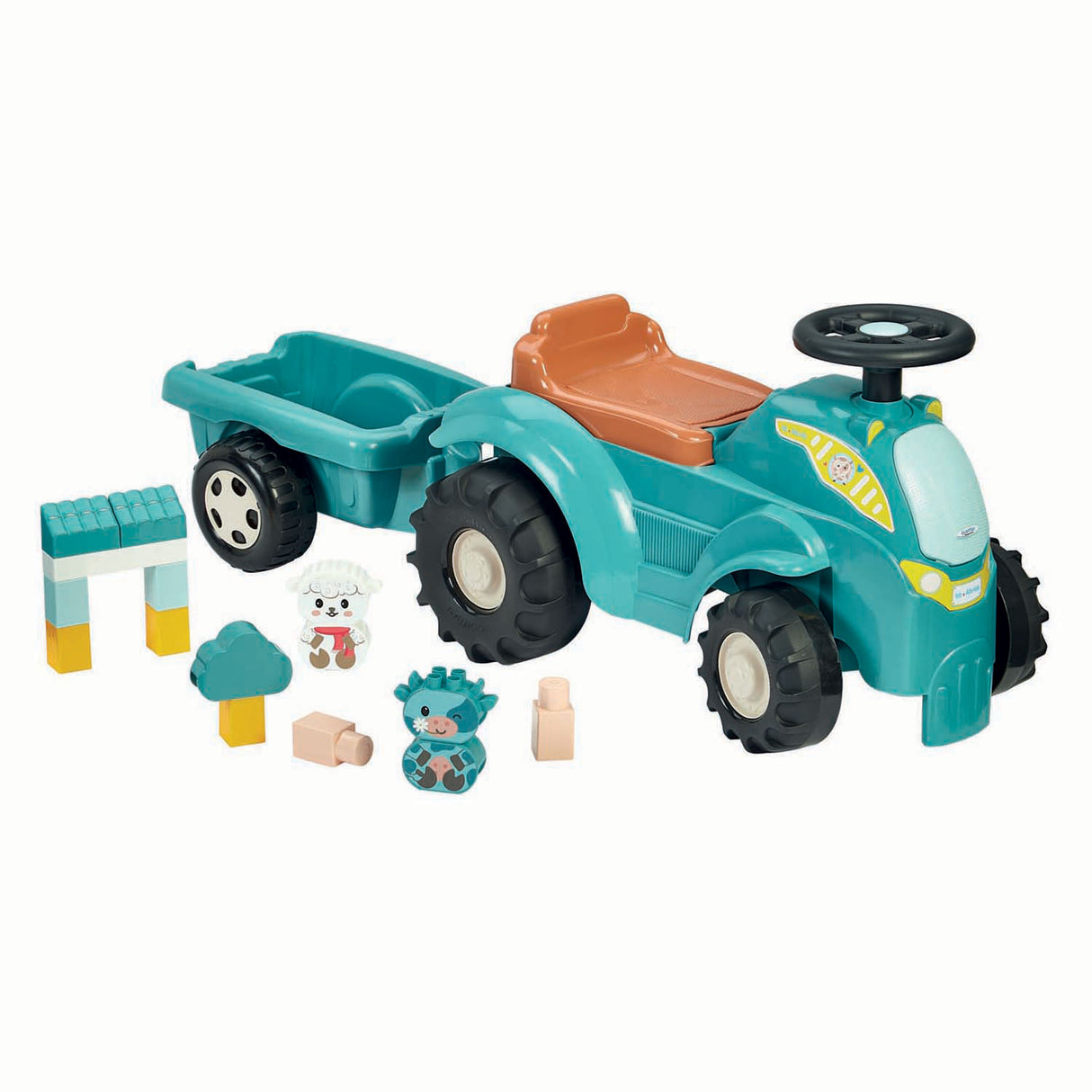 Ecoiffier steerable tractor with trailer - 15 pcs.