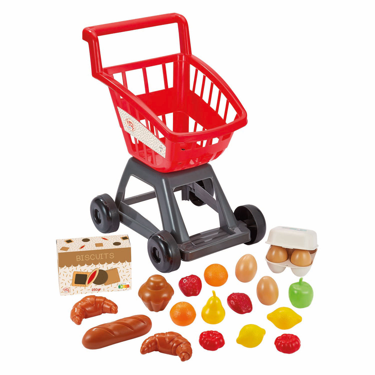 Ecoiffier filled shopping cart - 21 pcs.
