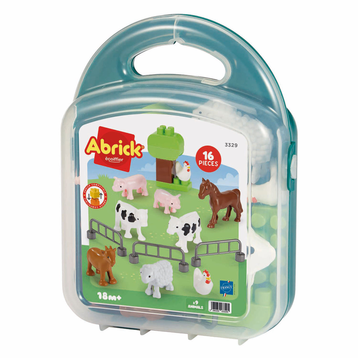 Abrick suitcase with farm animals - 16 pcs.