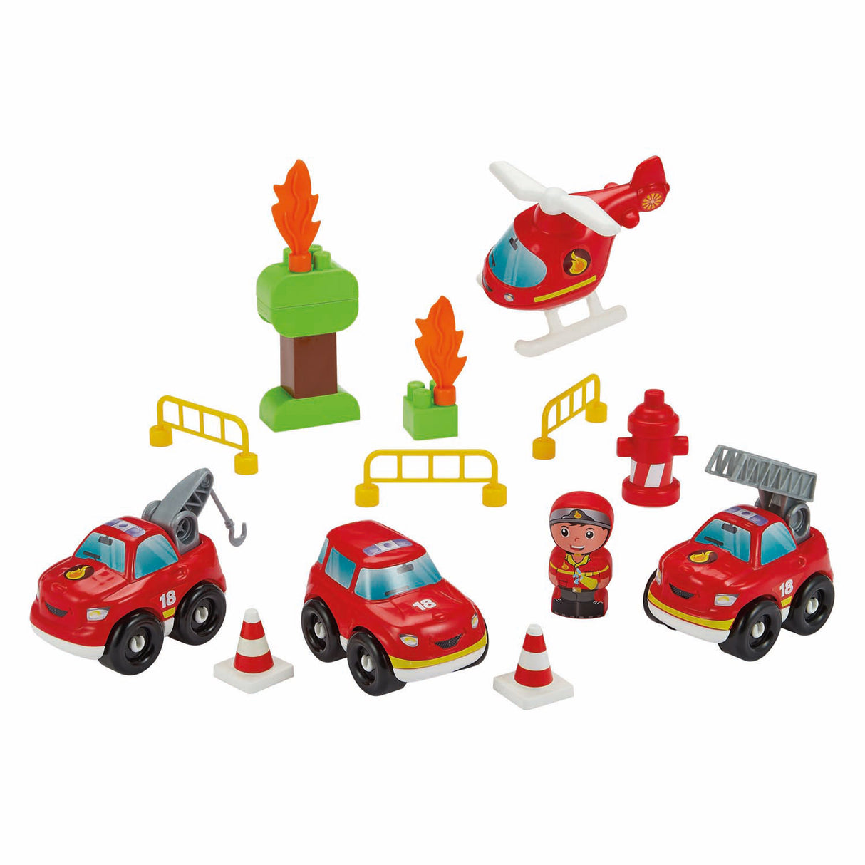 Abrick suitcase with fire trucks - 40 pcs.