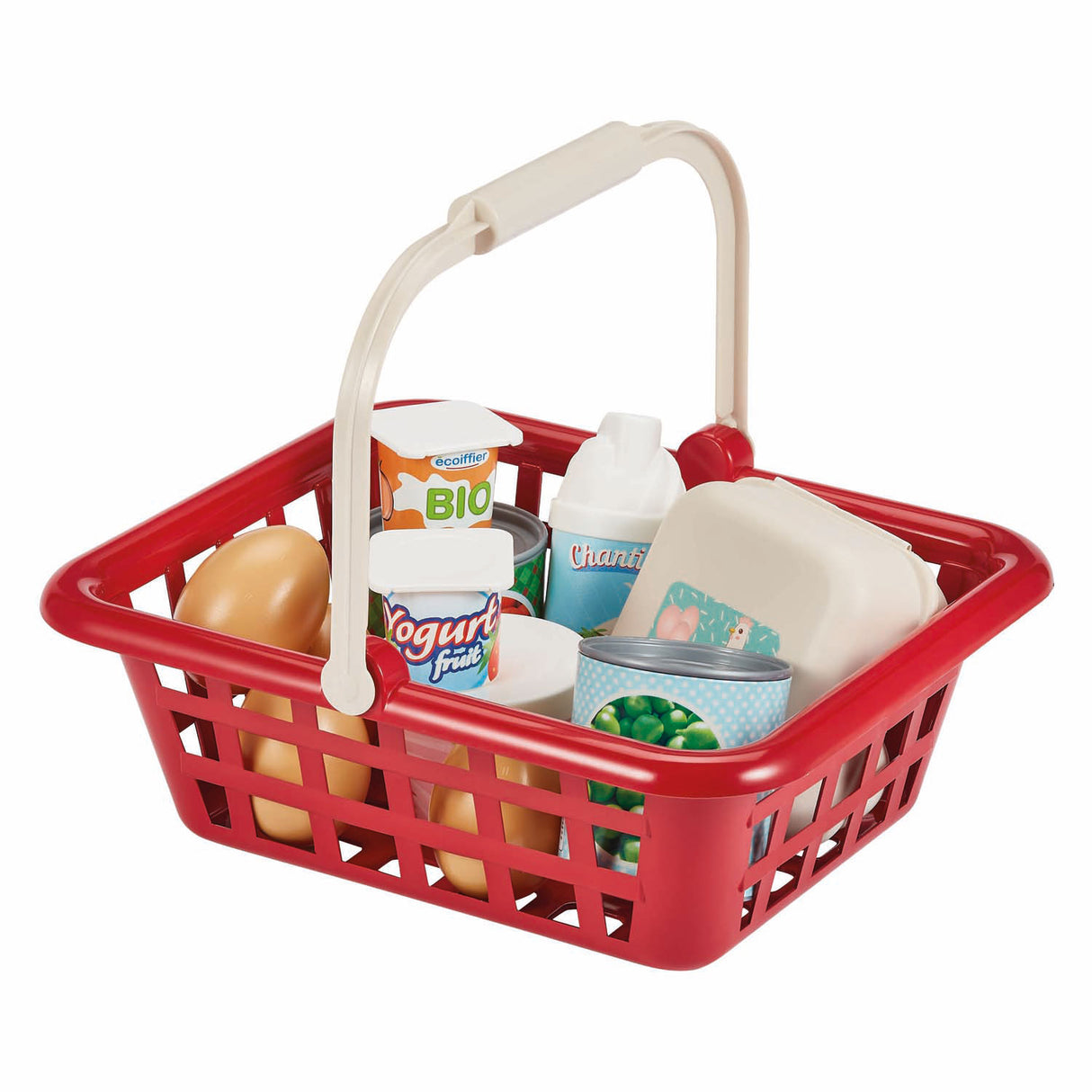 Ecoiffier filled shopping basket - 12 pcs.