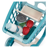 Carrinho de compras Ecoiffier vert azur cheio de boneca - 8 peças.