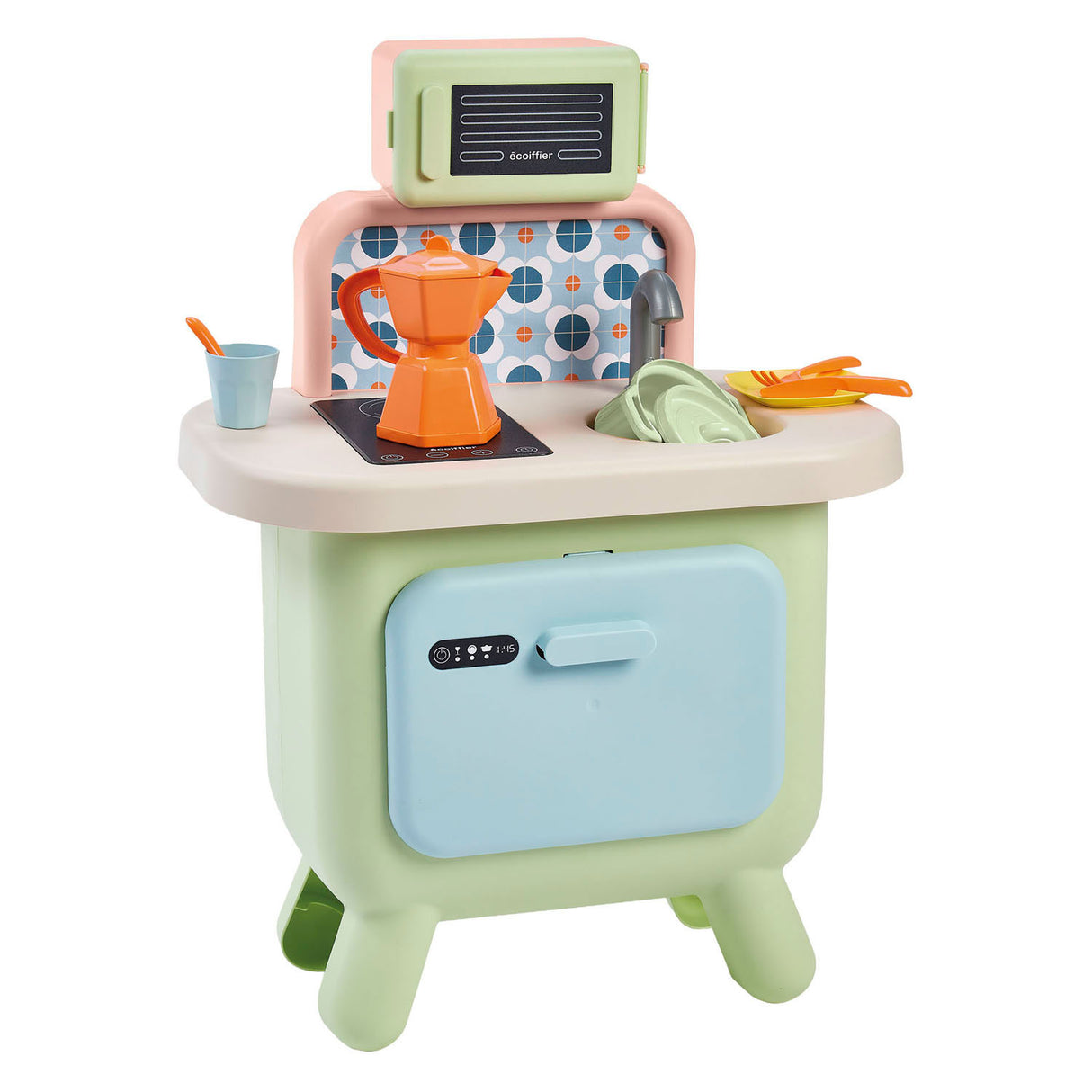 Ecoiffier eociffier vert azur sage-colored kitchen - 17 pcs.