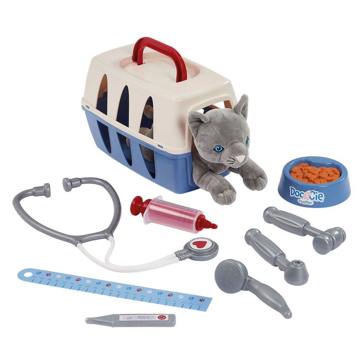 Ecoiffier doc cie vets trolley with cat - 14 pcs.